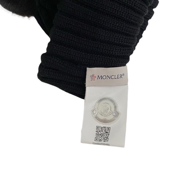 SOLD MONCLER  Real Fox Fur Pom Pom Knit Wool Beanie Authentic - Picture 9 of 11